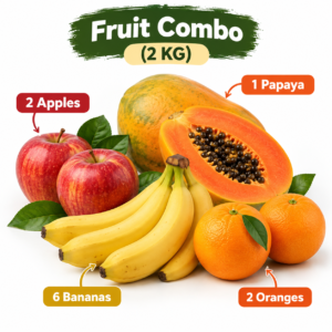 Fresh Fruit Combo – 2 KG | Apples, Papaya, Bananas & Oranges